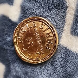 Chanel Gold 24k Vintage Address Wax Stamp Brooch Pin Jewelry